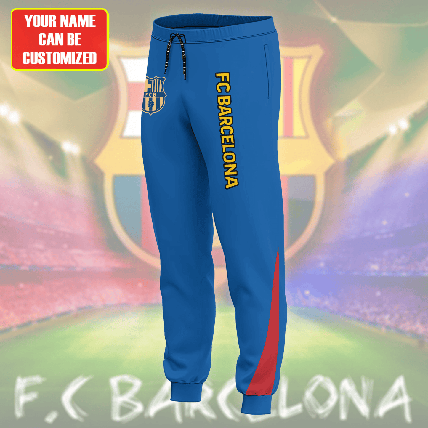 Personalized Barcelona FC Zipper Stand Collar Jacket & Sweatpants V2