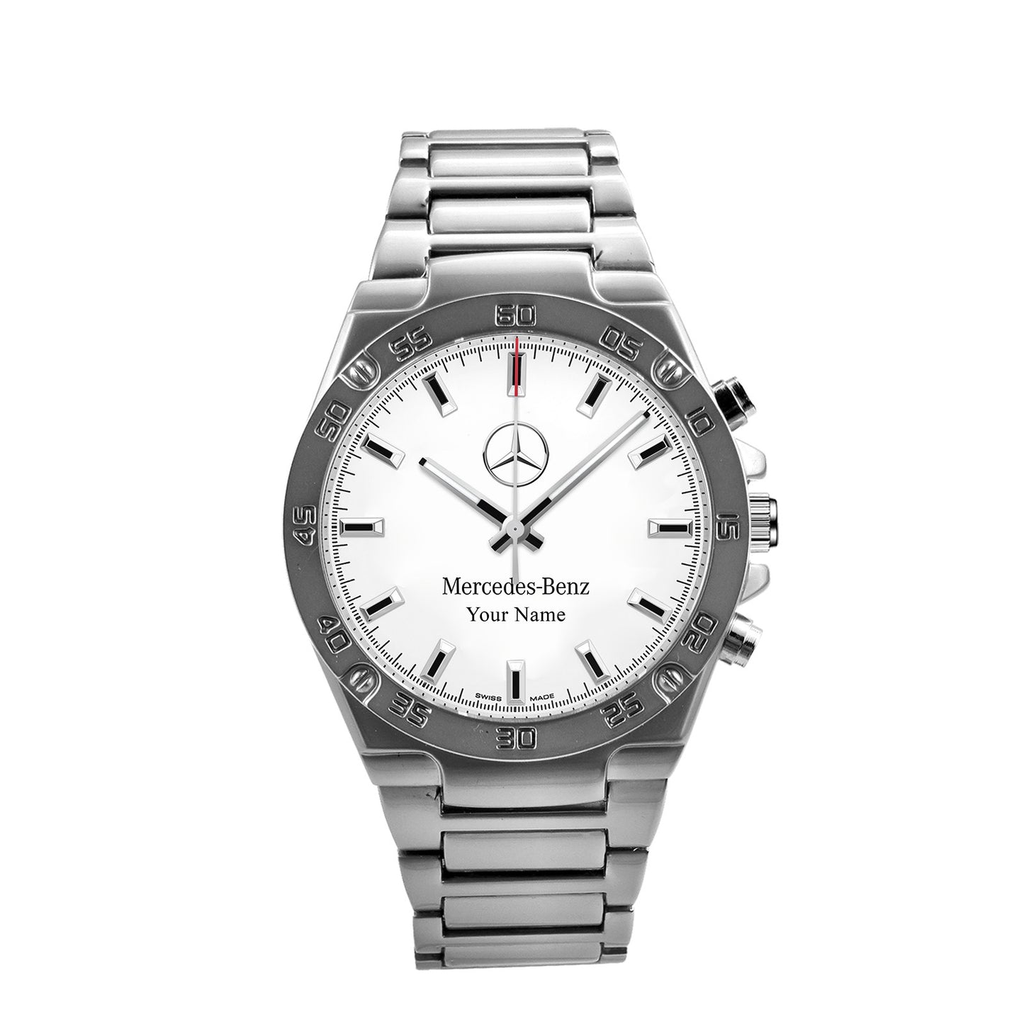 Personalized Merc Zenith Dial Steel Watch P100501