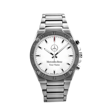 Personalized Merc Zenith Dial Steel Watch P100501