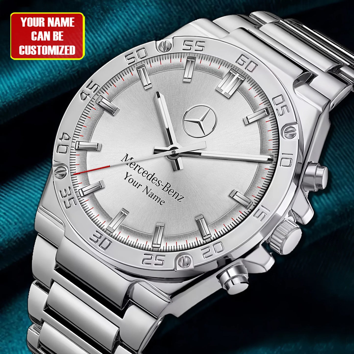 Personalized Merc Carrera Dial Steel Watch P100502