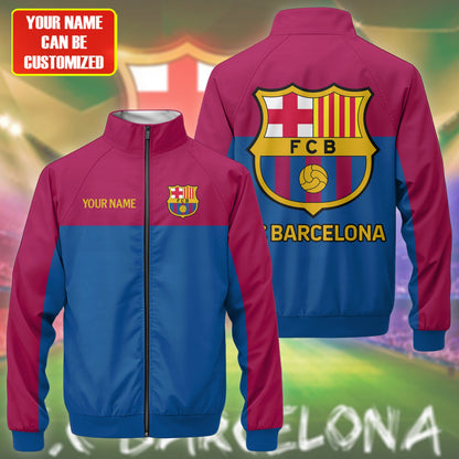 Personalized Barcelona Zipper Stand Collar Jacket & Sweatpants Set V2