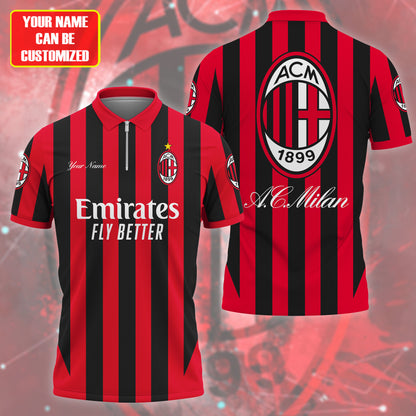 Personalized AC Milan 3D Full Printing Set ,AC Milan Shirt , Hoodie , Short , Polo ,hawaii V2