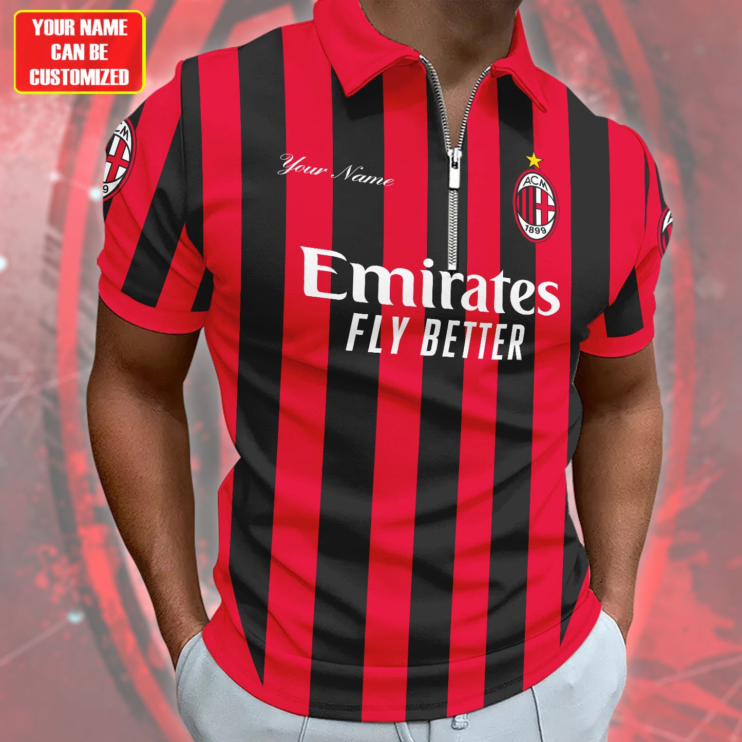 Personalized AC Milan 3D Full Printing Set ,AC Milan Shirt , Hoodie , Short , Polo ,hawaii V2