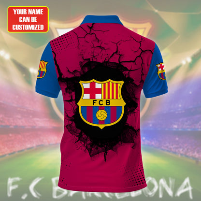 Personalized Barcelona Crack 3D Full Printing Set , Barcelona FC Shirt , Barcelona Set , Zipper Polo, Hoodie , Short , Polo , hawaii