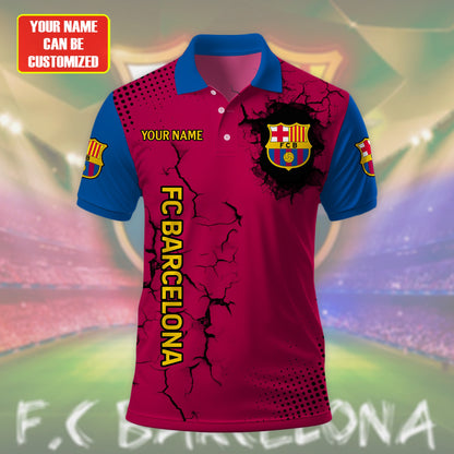Personalized Barcelona Crack 3D Full Printing Set , Barcelona FC Shirt , Barcelona Set , Zipper Polo, Hoodie , Short , Polo , hawaii