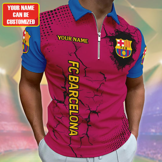 Personalized Barcelona Crack 3D Full Printing Set , Barcelona FC Shirt , Barcelona Set , Zipper Polo, Hoodie , Short , Polo , hawaii