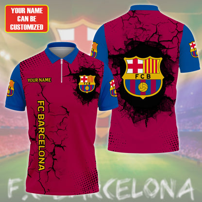 Personalized Barcelona Crack 3D Full Printing Set , Barcelona FC Shirt , Barcelona Set , Zipper Polo, Hoodie , Short , Polo , hawaii