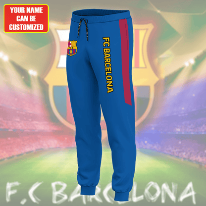 Personalized Barcelona Zipper Stand Collar Jacket & Sweatpants Set V3