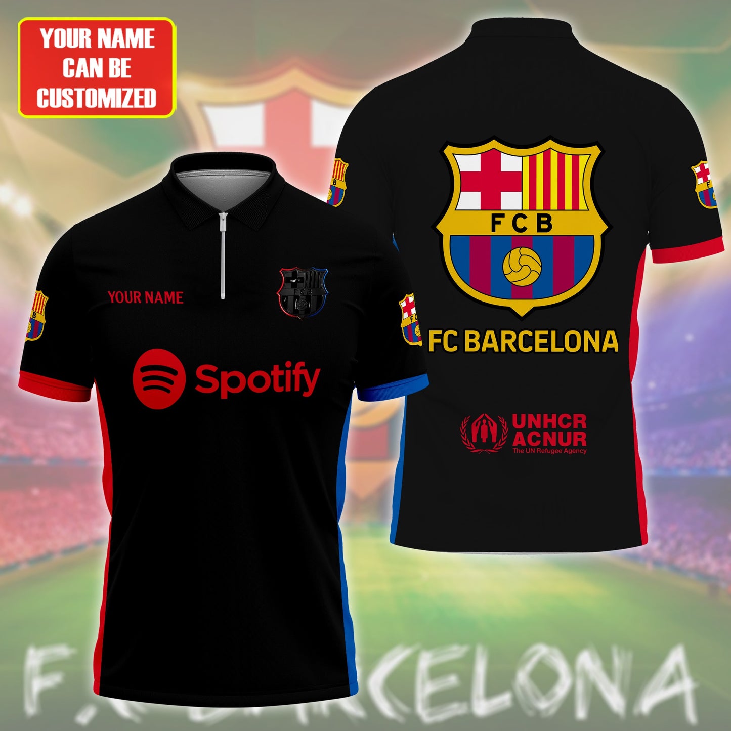 Personalized Barcelona Away 3D Full Printing Set , Barcelona FC Shirt , Barcelona Set , Zipper Polo, Hoodie , Short , Polo , hawaii