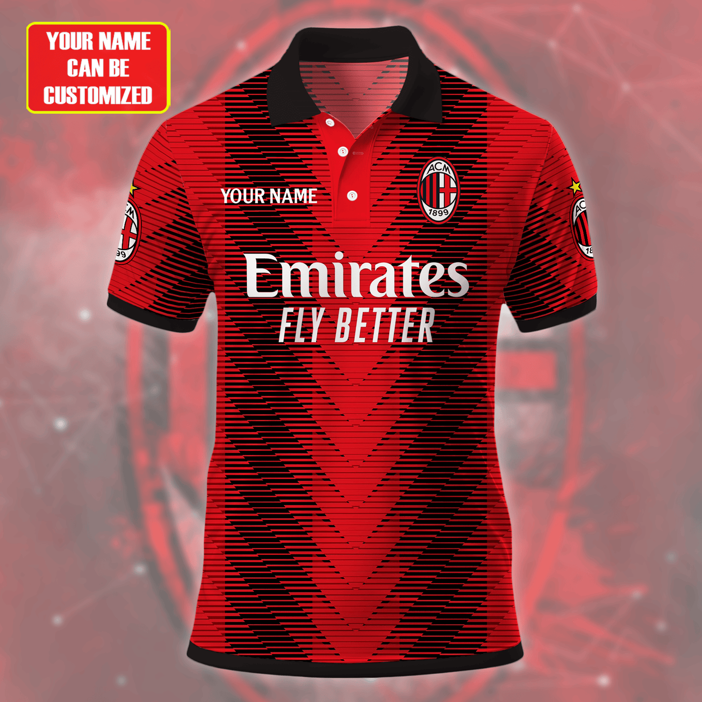 Personalized AC Milan 3D Full Printing Set ,AC Milan Shirt , Hoodie , Short , Polo ,hawaii V3