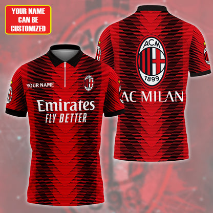 Personalized AC Milan 3D Full Printing Set ,AC Milan Shirt , Hoodie , Short , Polo ,hawaii V3