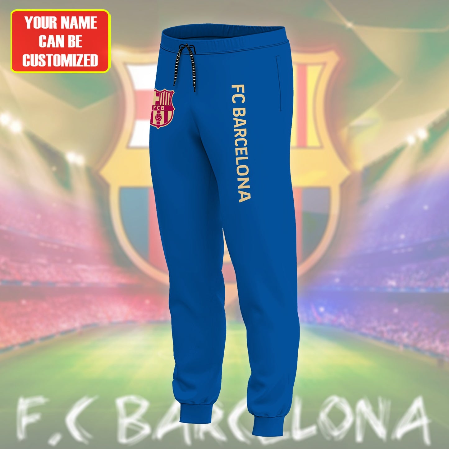 Personalized Barcelona Zipper Stand Collar Jacket & Sweatpants Set V4
