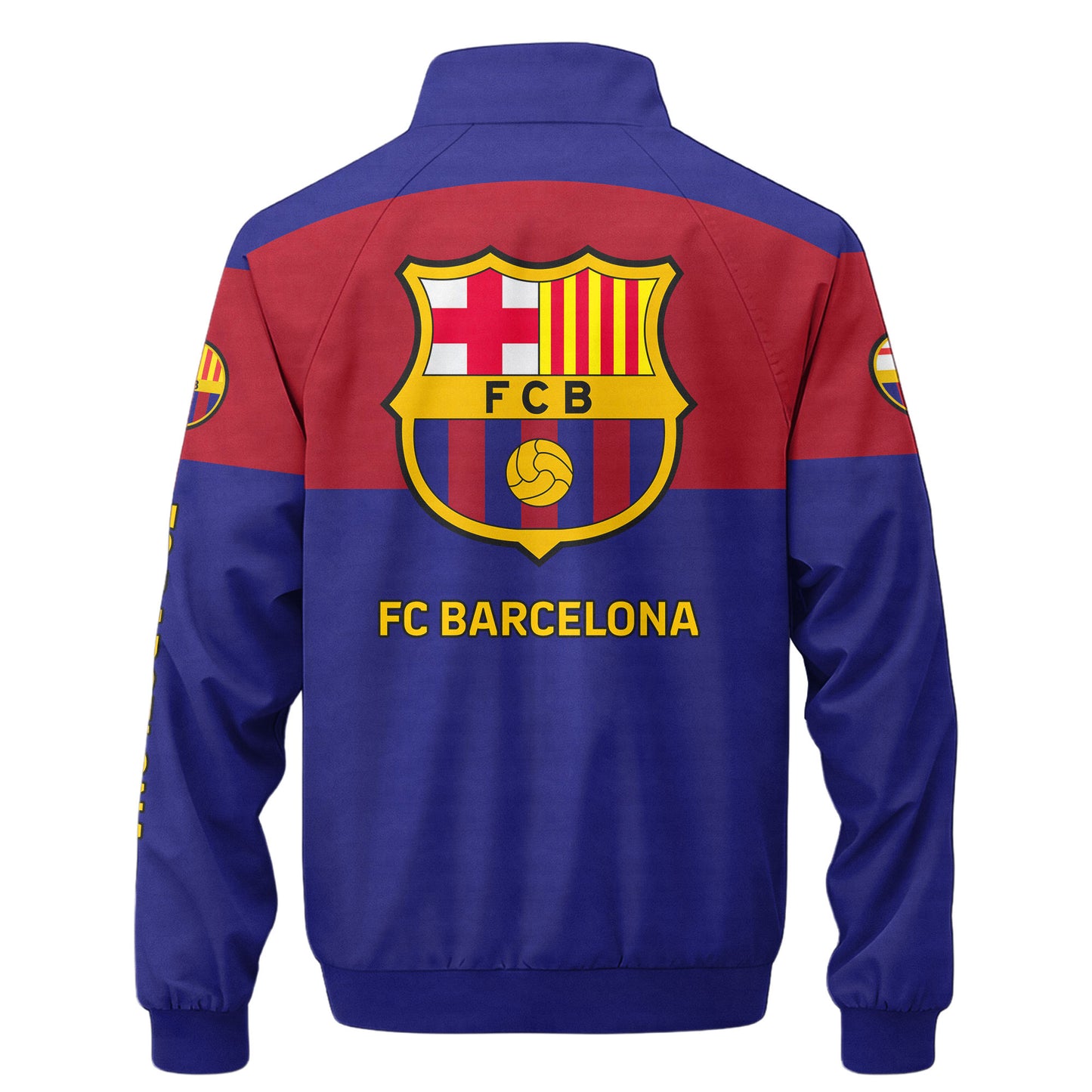 Personalized Barcelona FC Zipper Stand Collar Jacket & Sweatpants V5