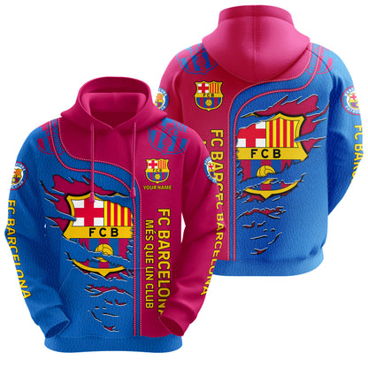 Personalized Barça Q21 3D All over Printed Hoodie and Sweatpants set