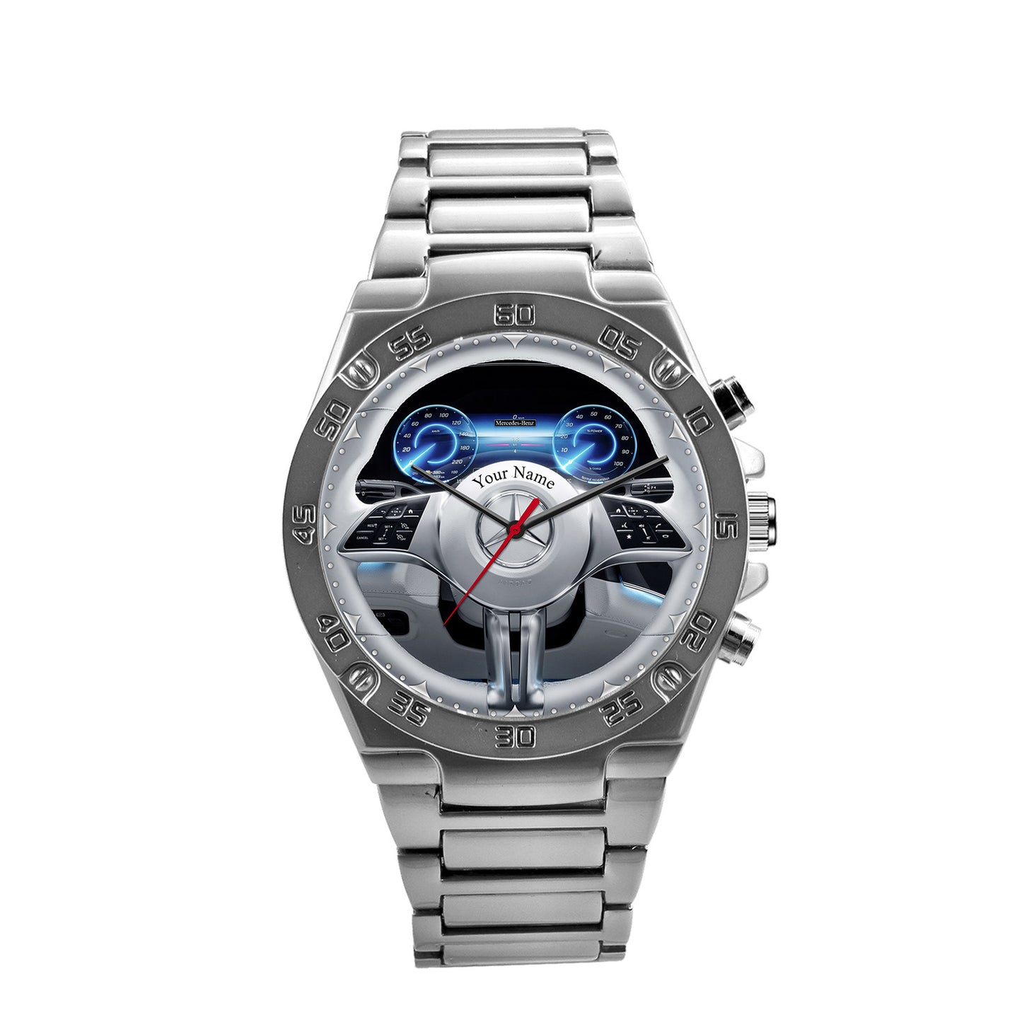 Personalized Merc Luxury Dial Steel Watch