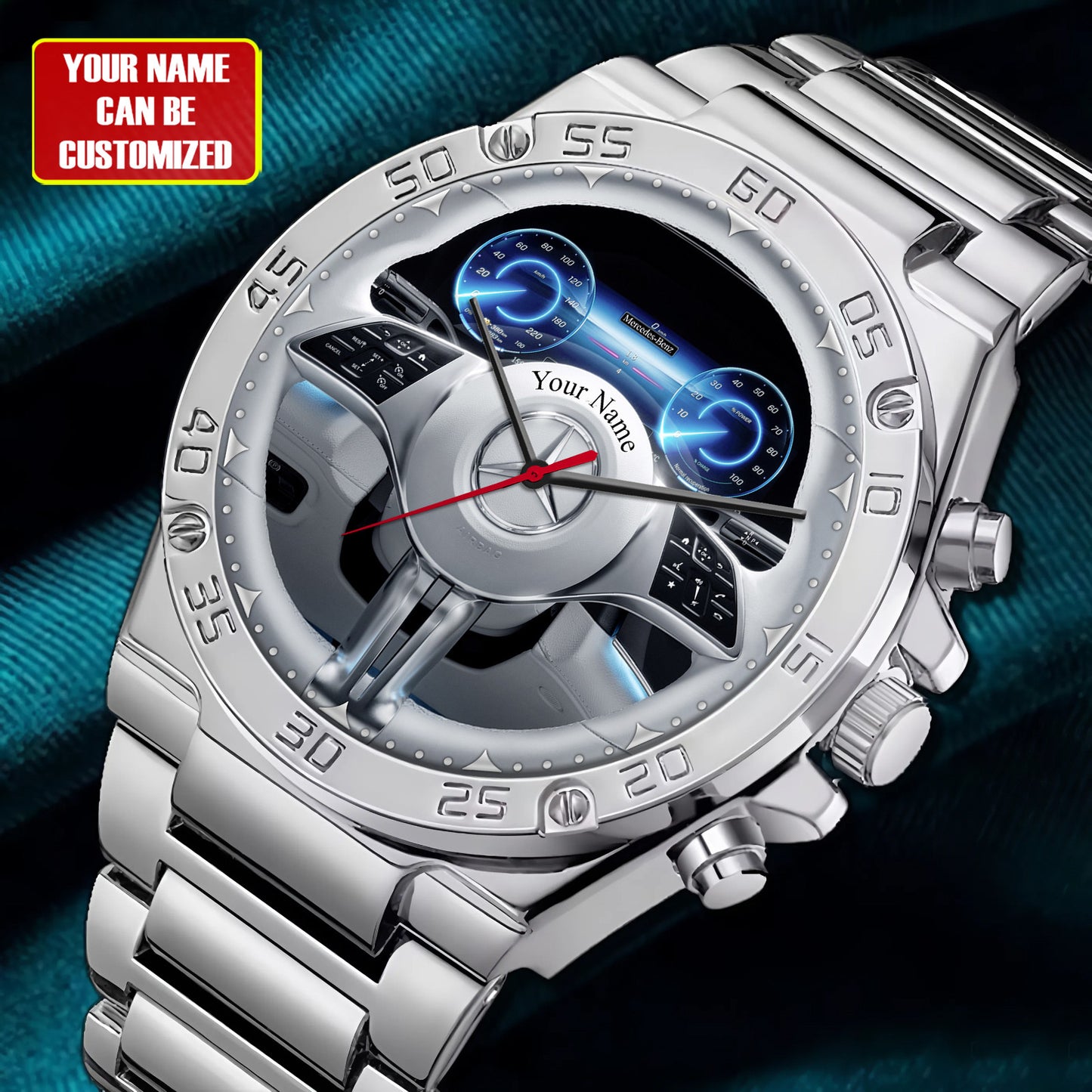 Personalized Merc Luxury Dial Steel Watch