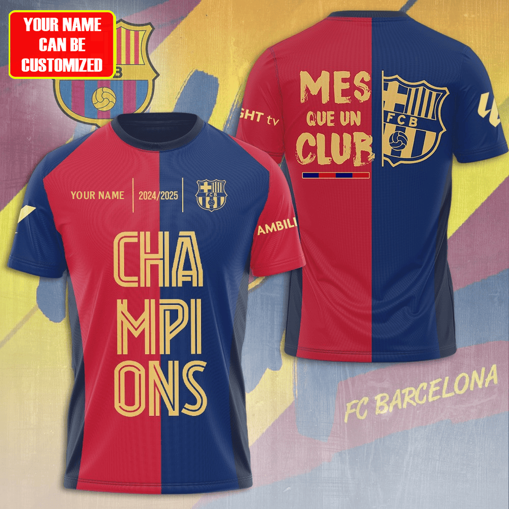 Personalized Barcelona Champions 3D Full Printing Set , Barcelona FC Shirt , Barcelona Set , Zipper Polo, Hoodie , Short , Polo , hawaii