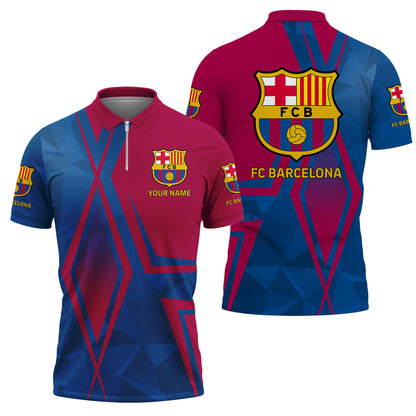 Personalized Barcelona 3D Full Printing Set , Barcelona FC Shirt , Barcelona Set , Zipper Polo, Hoodie , Short , Polo , hawaii