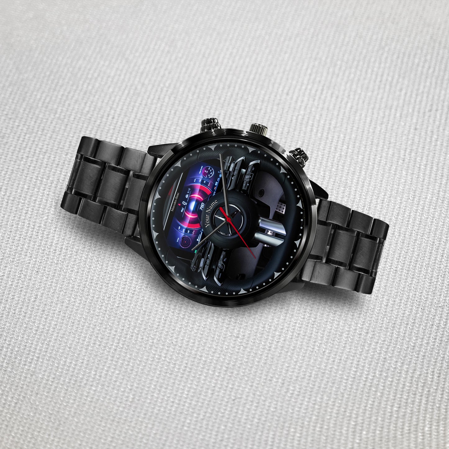 Personalized Merc Steering Wheel Luxury Stainless Steel Watch V2