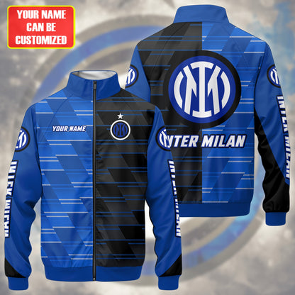 Personalized Inter Milan Zipper Stand Collar Jacket & Sweatpants