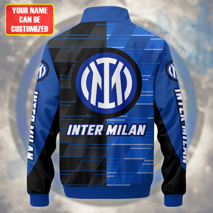 Personalized Inter Milan Zipper Stand Collar Jacket & Sweatpants