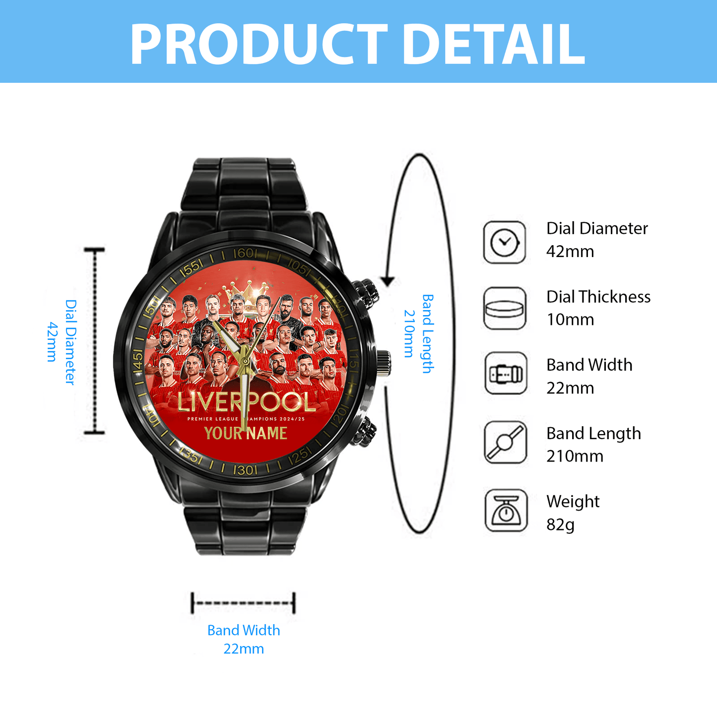 Liverpool Champions Luxury Stainless Steel Watch