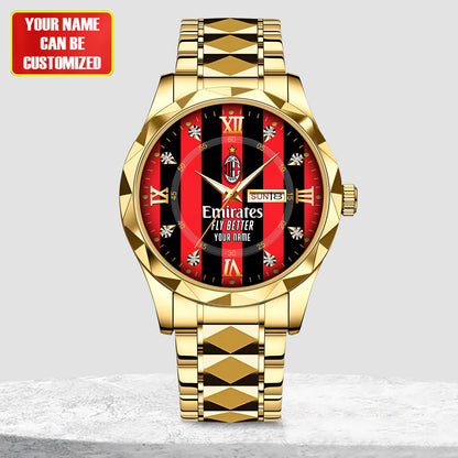 Personalized AC Milan Uniform Alloy Charley Watch