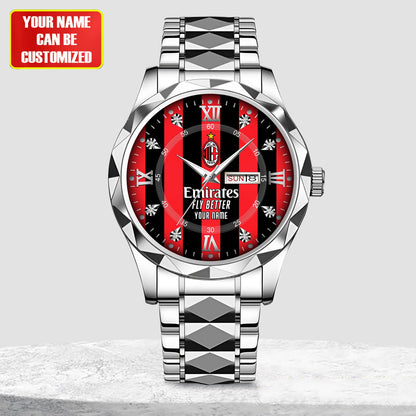 Personalized AC Milan Uniform Alloy Charley Watch