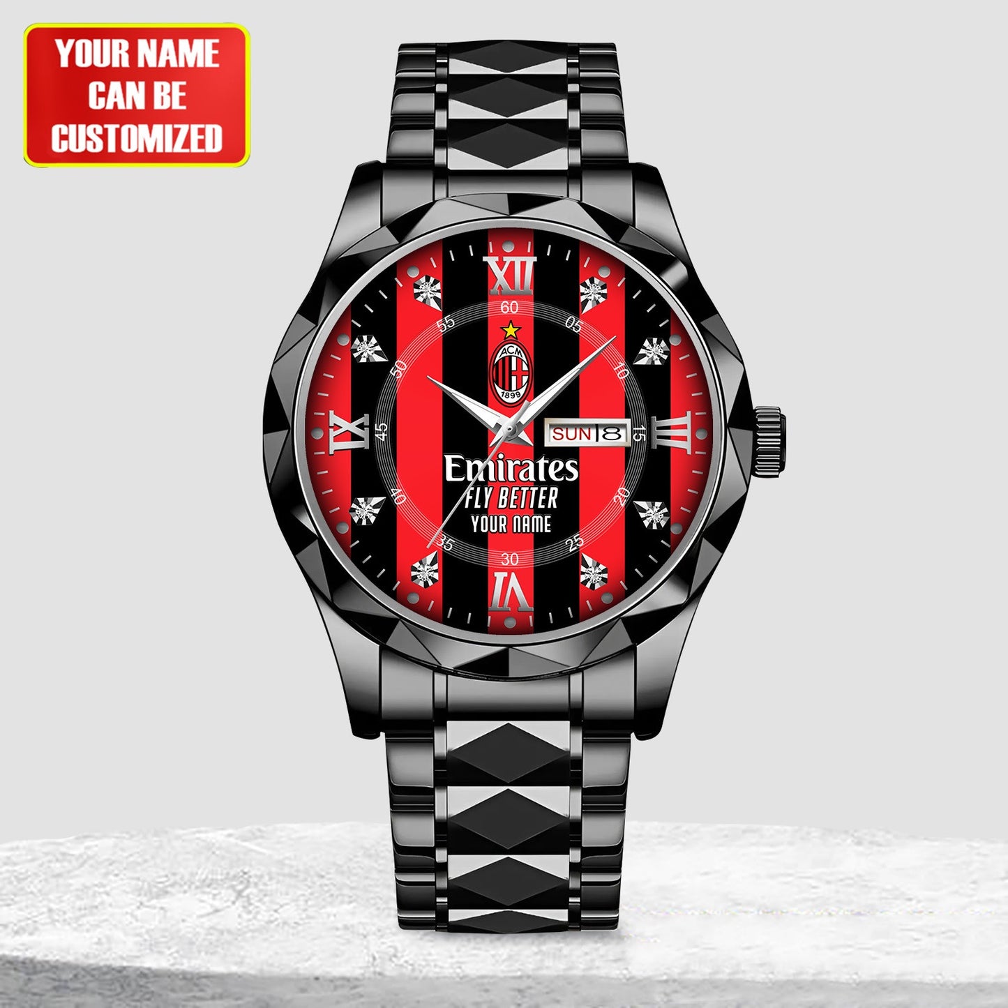Personalized AC Milan Uniform Alloy Charley Watch