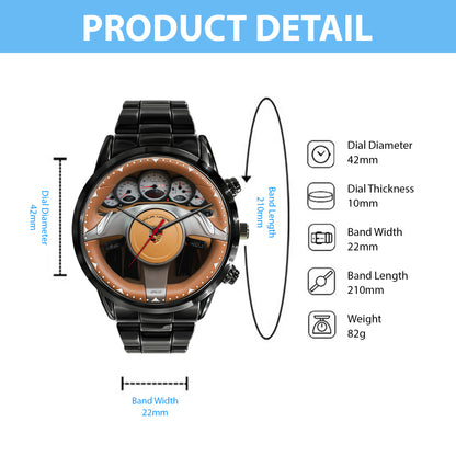 Personalized Pors Wood Carbin Stainless Steel Watch