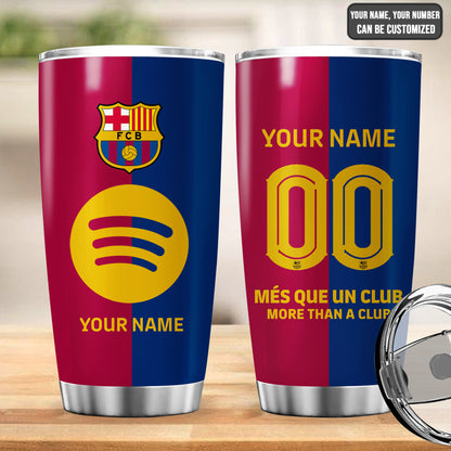 Personalized Barcelona Uniform Stainless Tumbler 20oz 30oz Cup