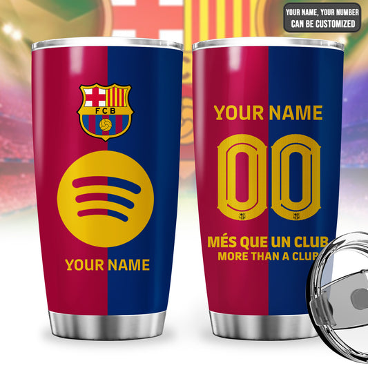 Personalized Barcelona Uniform Stainless Tumbler 20oz 30oz Cup