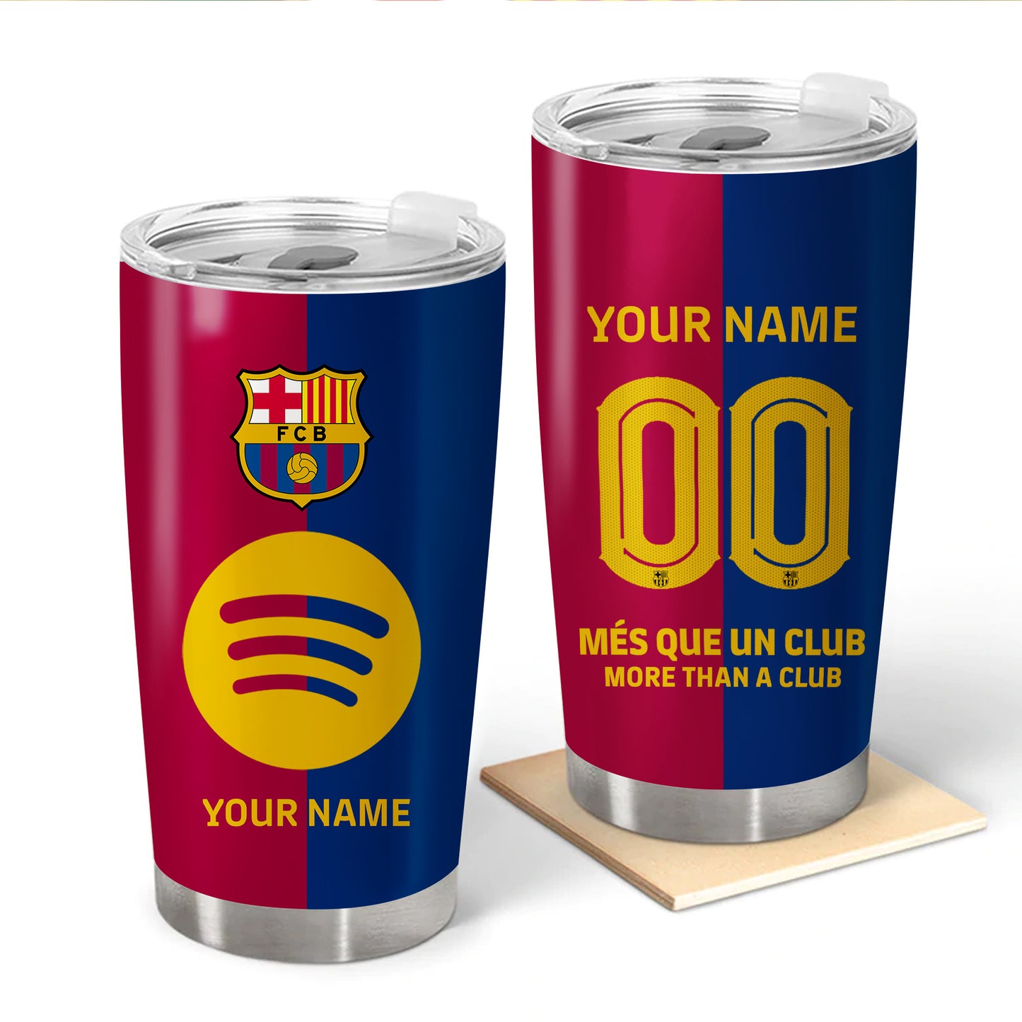Personalized Barcelona Uniform Stainless Tumbler 20oz 30oz Cup