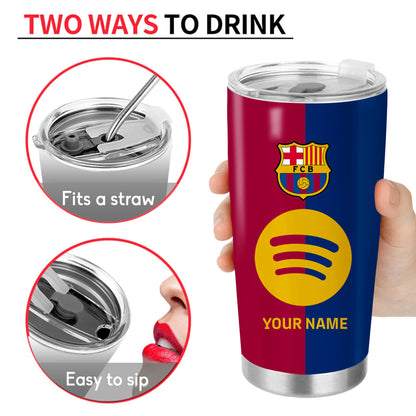 Personalized Barcelona Uniform Stainless Tumbler 20oz 30oz Cup
