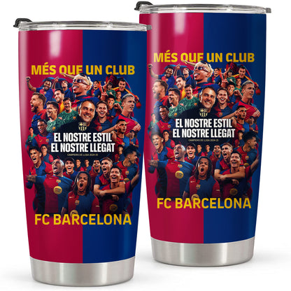 Personalized Barcelona Champions Stainless Tumbler 20oz 30oz Cup