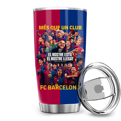 Personalized Barcelona Champions Stainless Tumbler 20oz 30oz Cup