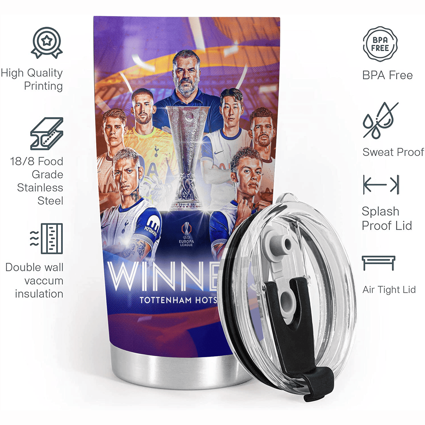 Tottenham Hotspur Champion Stainless Tumbler 20oz 30oz Cup