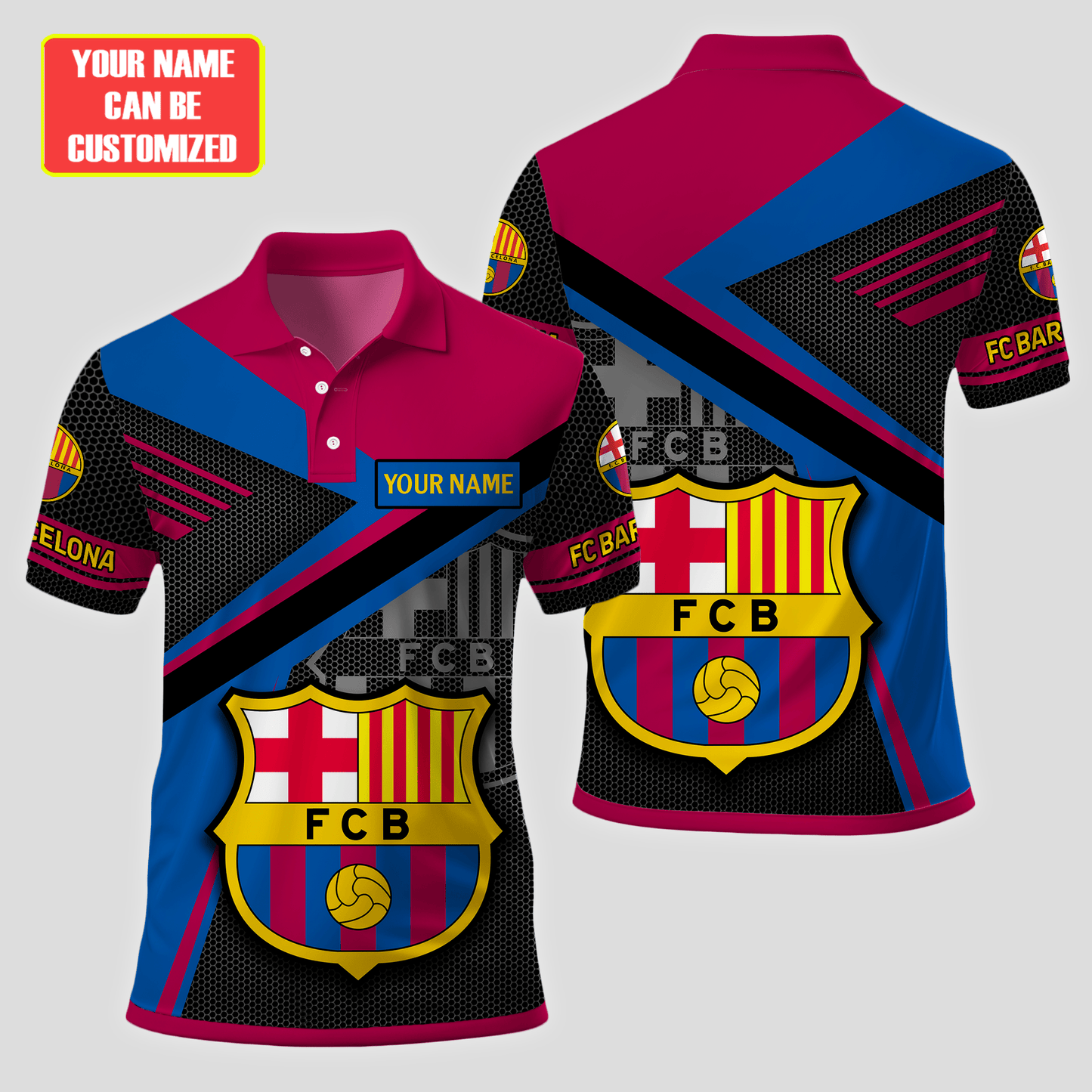 Personalized Barcelona FC 3D Full Printing Set , Barcelona FC Shirt , Barcelona Set , Zipper Polo, Hoodie , Short , Polo , hawaii V4