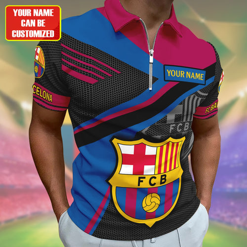 Personalized Barcelona FC 3D Full Printing Set , Barcelona FC Shirt , Barcelona Set , Zipper Polo, Hoodie , Short , Polo , hawaii V4