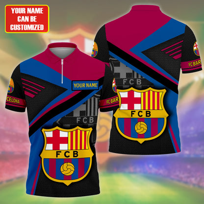 Personalized Barcelona FC 3D Full Printing Set , Barcelona FC Shirt , Barcelona Set , Zipper Polo, Hoodie , Short , Polo , hawaii V4
