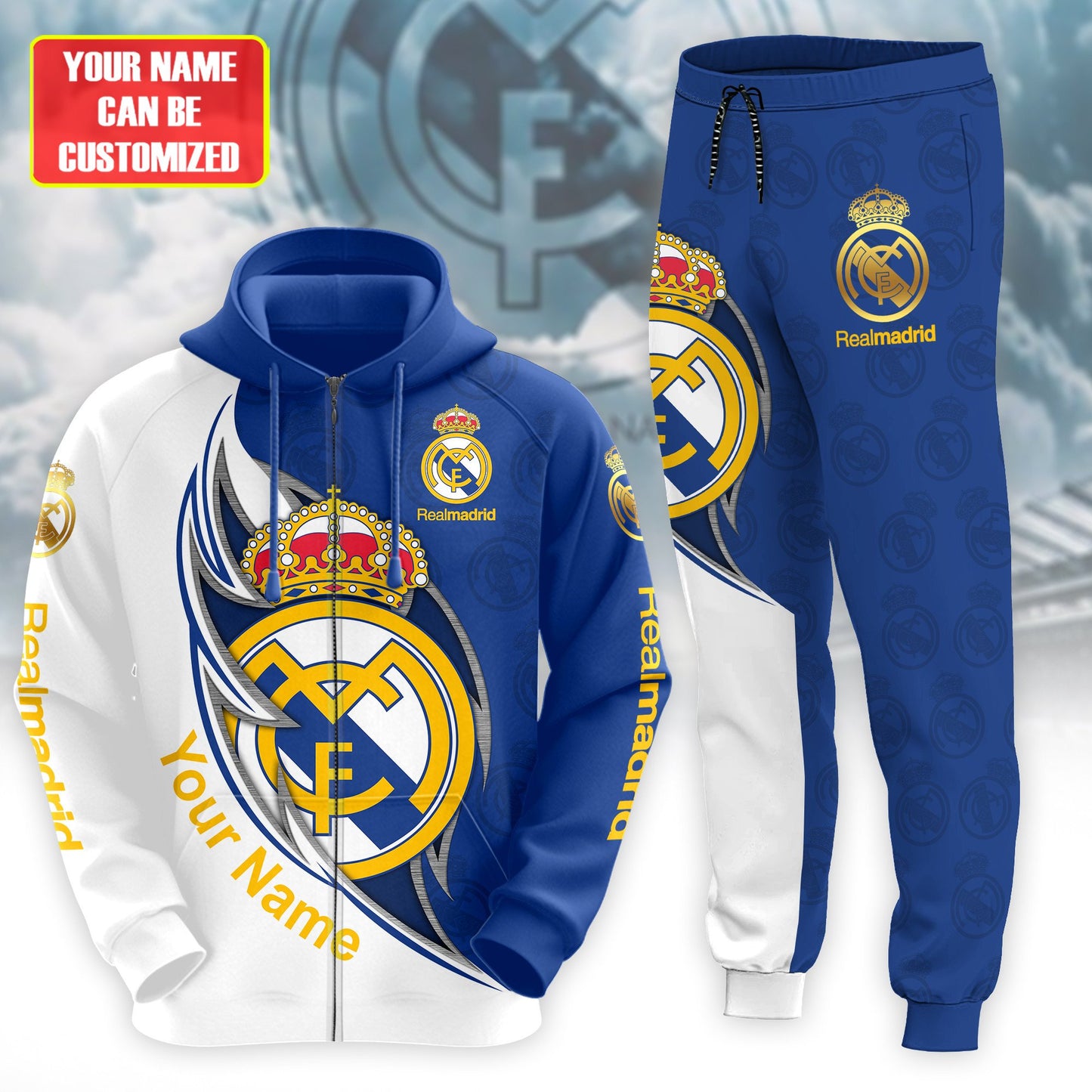Personalized Real Madrid Q33 3D All over Printed Hoodie and Sweatpants set