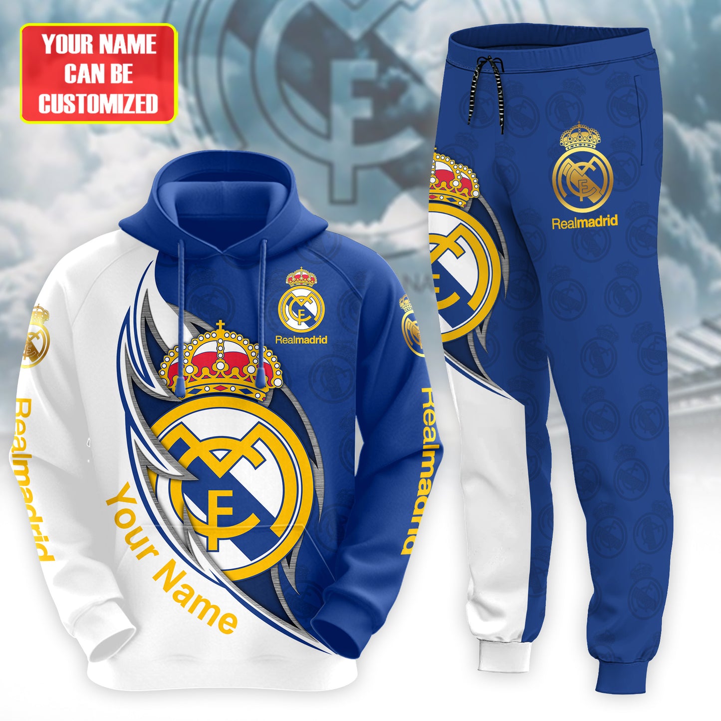 Personalized Real Madrid Q33 3D All over Printed Hoodie and Sweatpants set