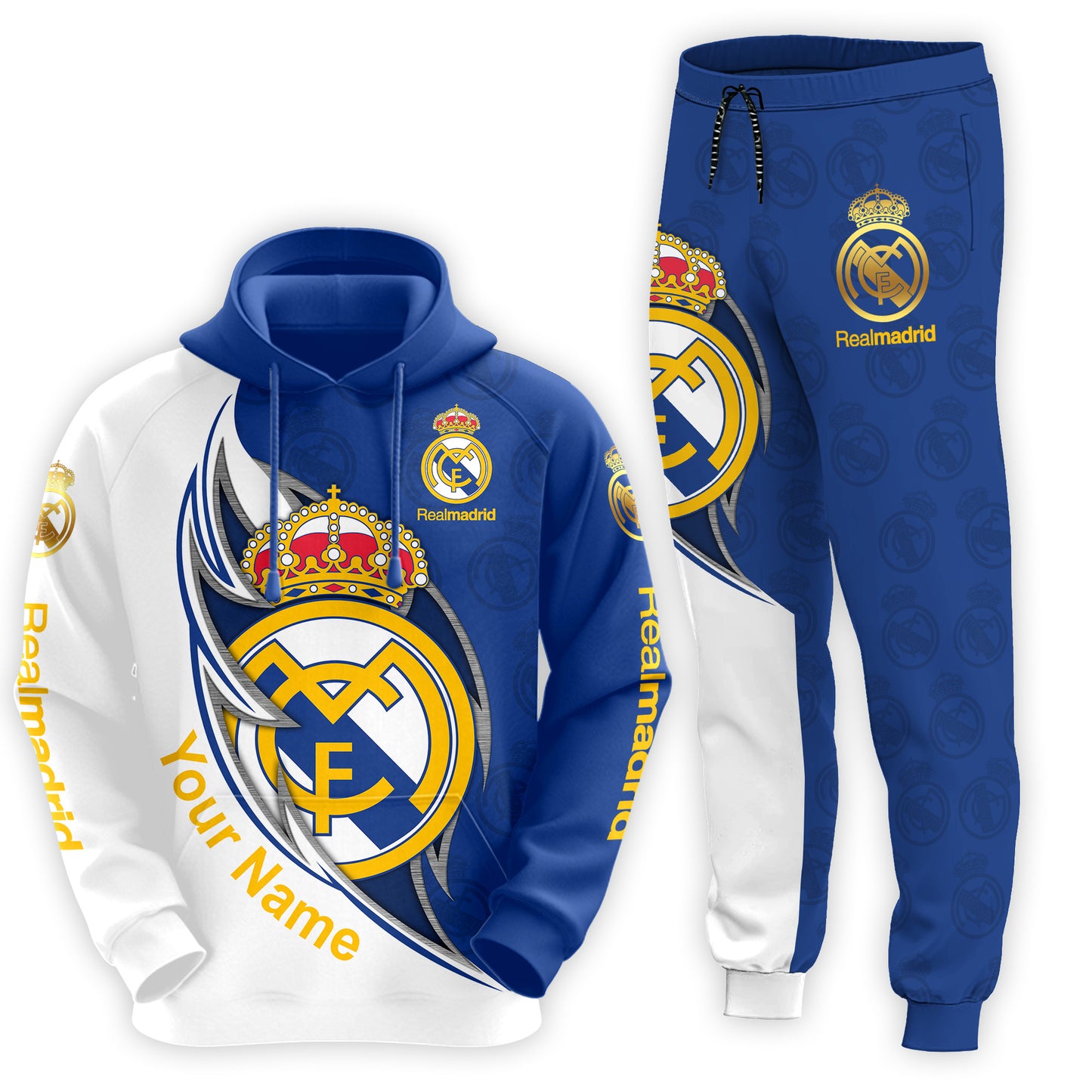 Personalized Real Madrid Q33 3D All over Printed Hoodie and Sweatpants set