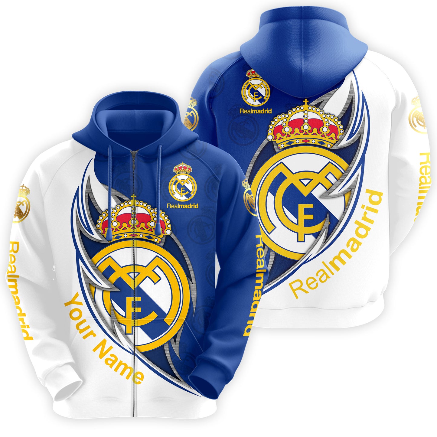 Personalized Real Madrid Q33 3D All over Printed Hoodie and Sweatpants set