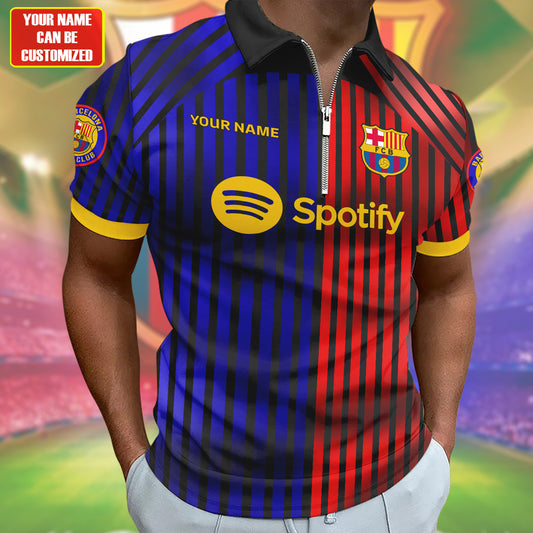 Personalized Barcelona FC 3D Full Printing Set , Barcelona FC Shirt , Barcelona Set , Zipper Polo, Hoodie , Short , Polo , hawaii V5