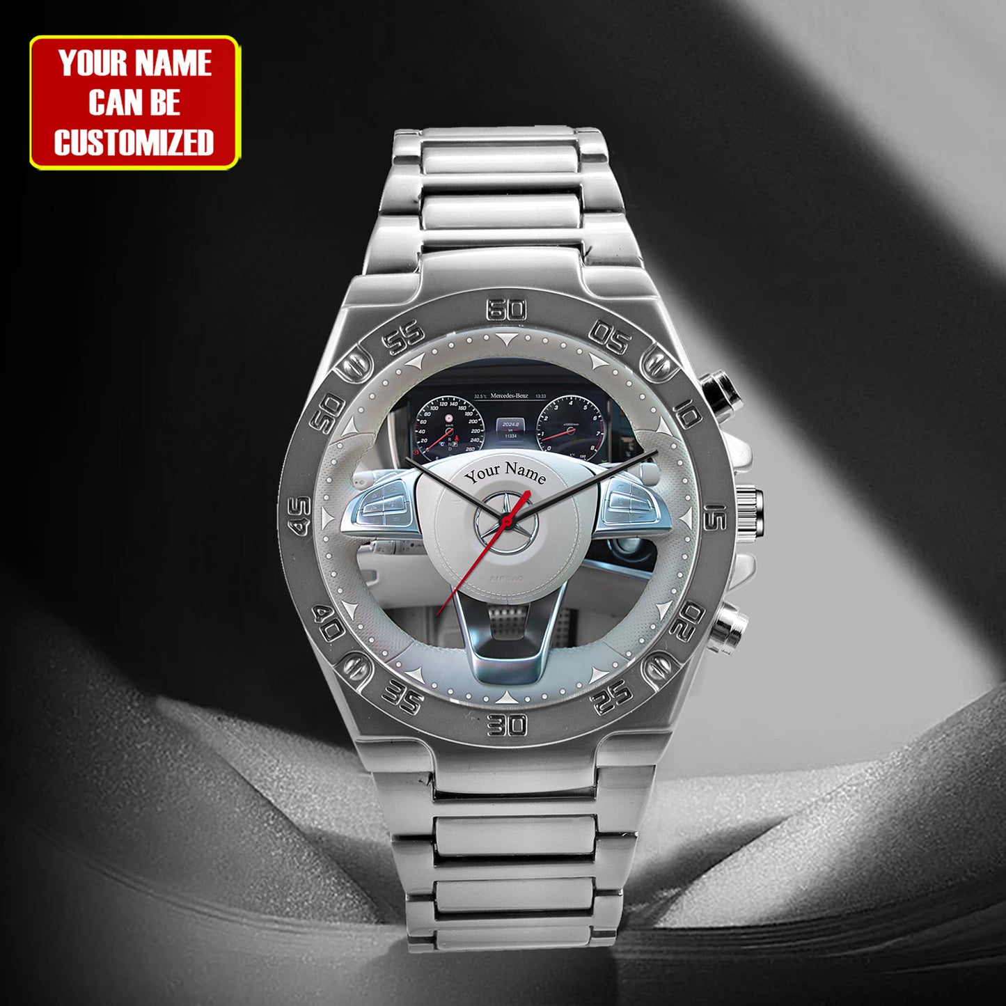 Personalized Merc Interior Luxury Dial Steel Watch