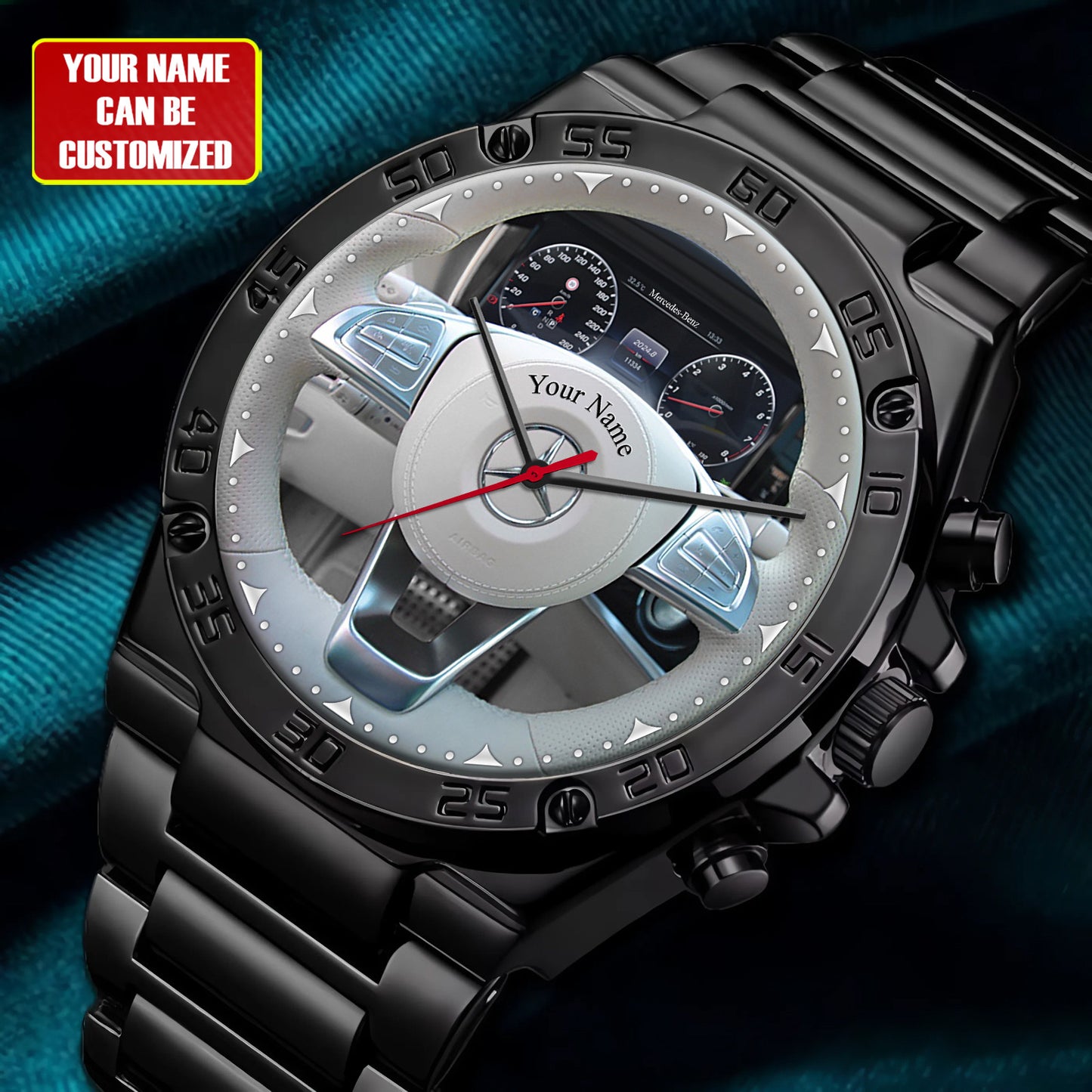 Personalized Merc Interior Luxury Dial Steel Watch