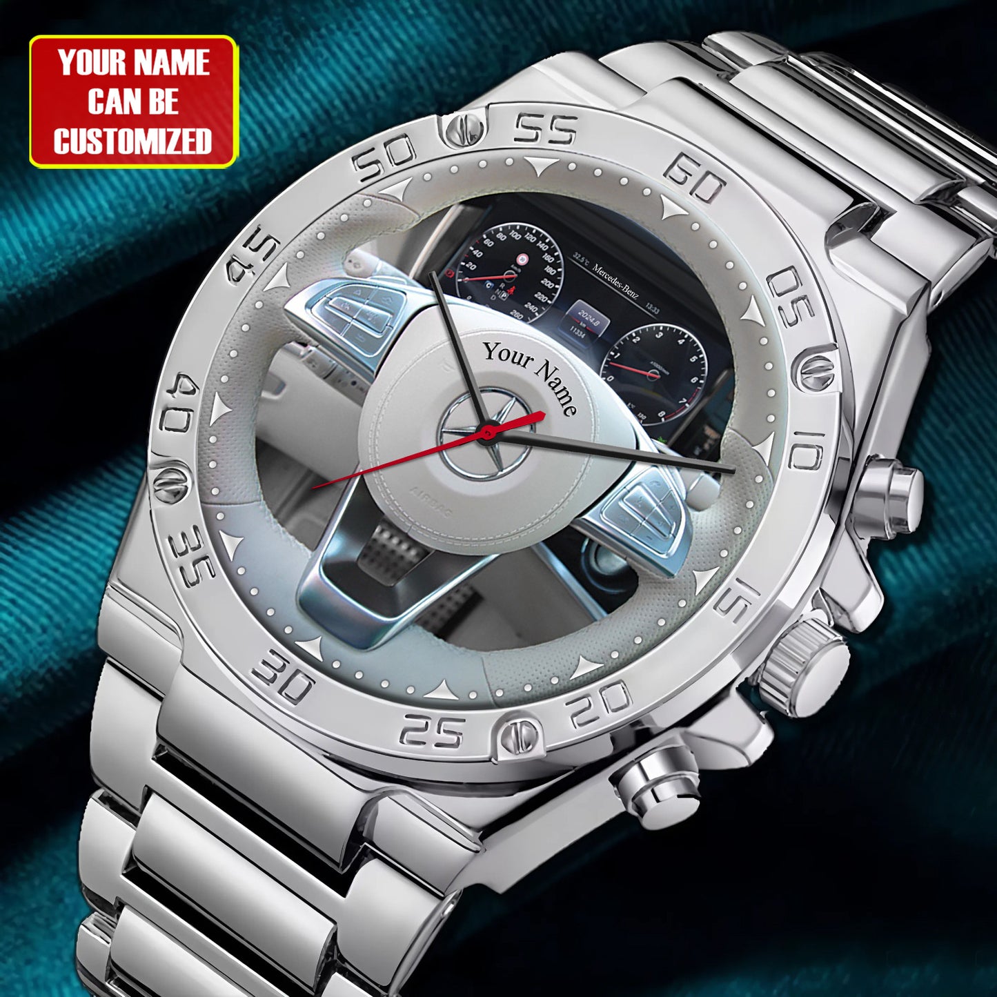 Personalized Merc Interior Luxury Dial Steel Watch