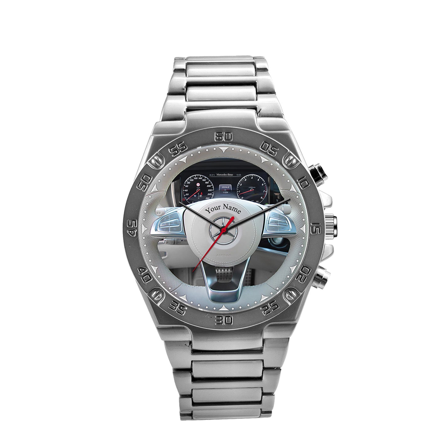 Personalized Merc Interior Luxury Dial Steel Watch