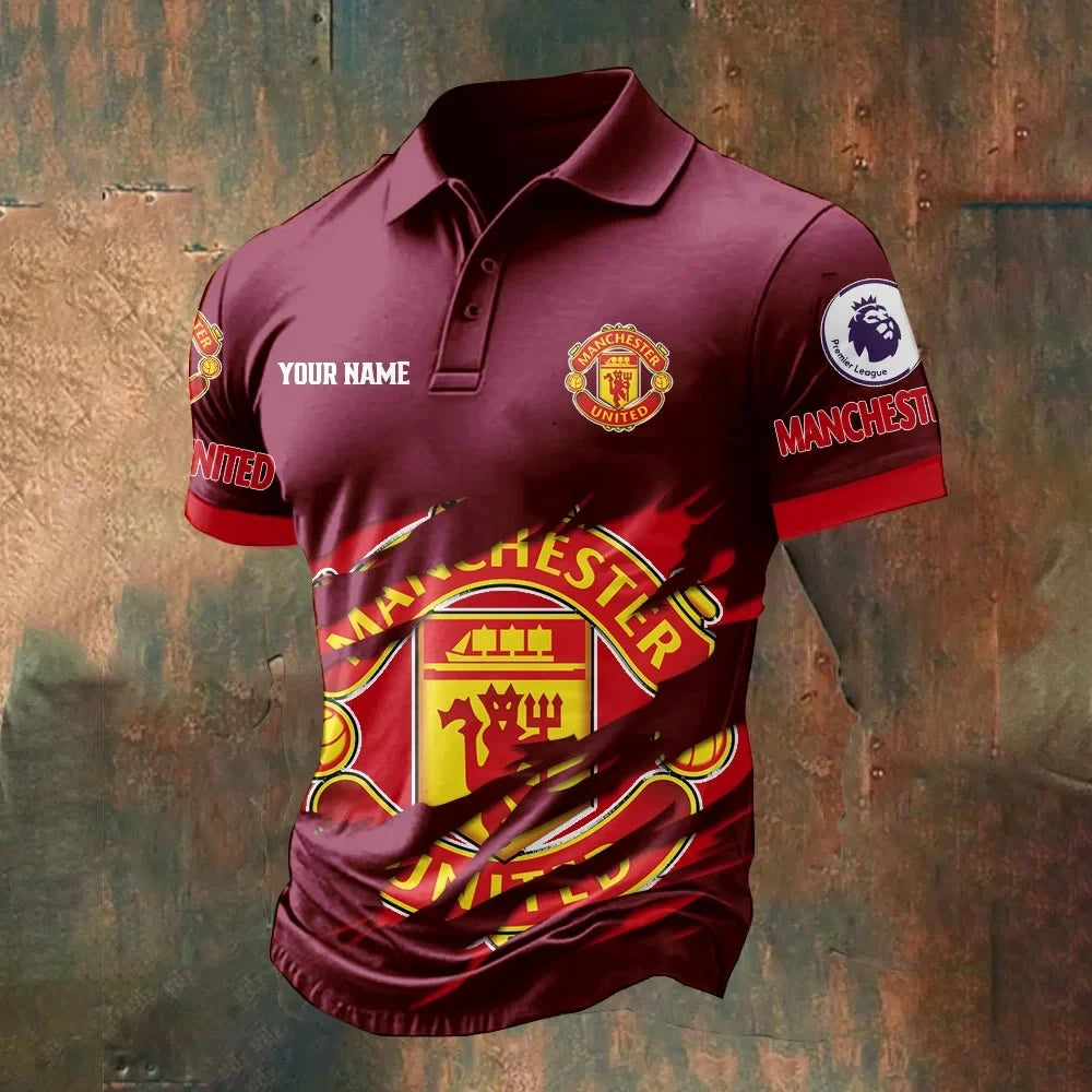 Personalized Manchester United Tear 3D Full Printing Set , Manchester United Tear Shirt , Zipper Polo, Hoodie , Short ,Polo ,hawaii